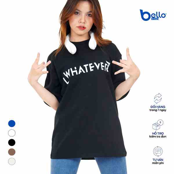 [Mã BMLTB35 giảm đến 35K đơn 99K] Áo T-shirt Unisex WHATEVER Tay Lỡ A1-004