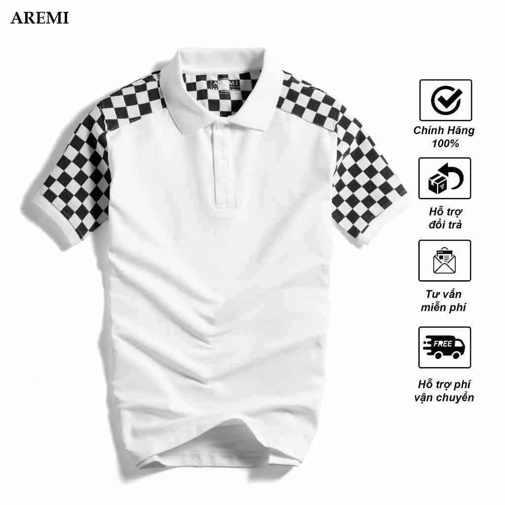 Áo polo nam thun có cổ ngắn tay AREMI chất liệu cá sấu cotton co giản 4 chiều thiết kế sang trọng APL0067