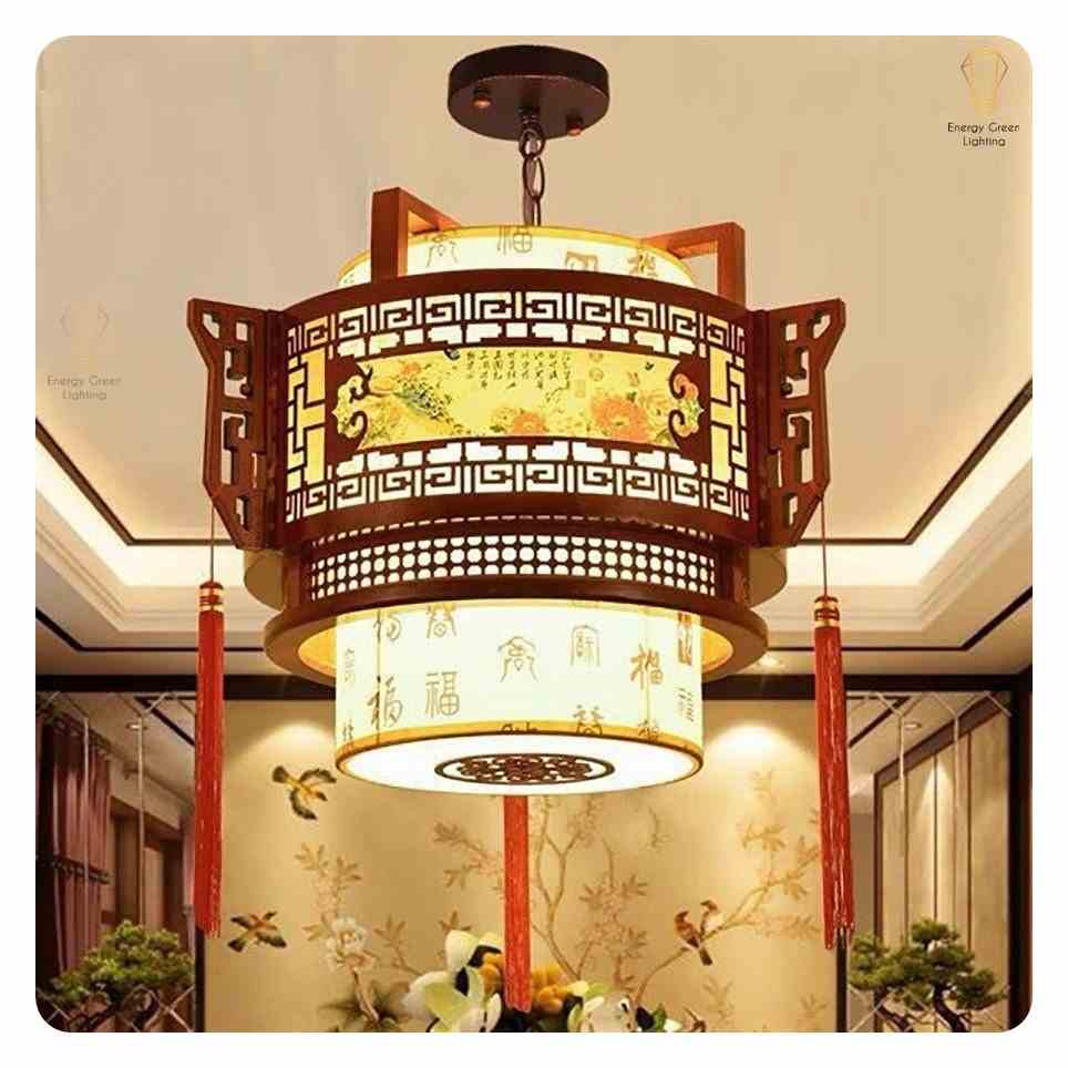 Đèn Lồng Gỗ Energy Green Lighting Decor Thả Bàn Ăn AK827 - Thiết Kế Tinh Xảo - Trang Trí Không Gian Nhà Gỗ  Phòng Thờ