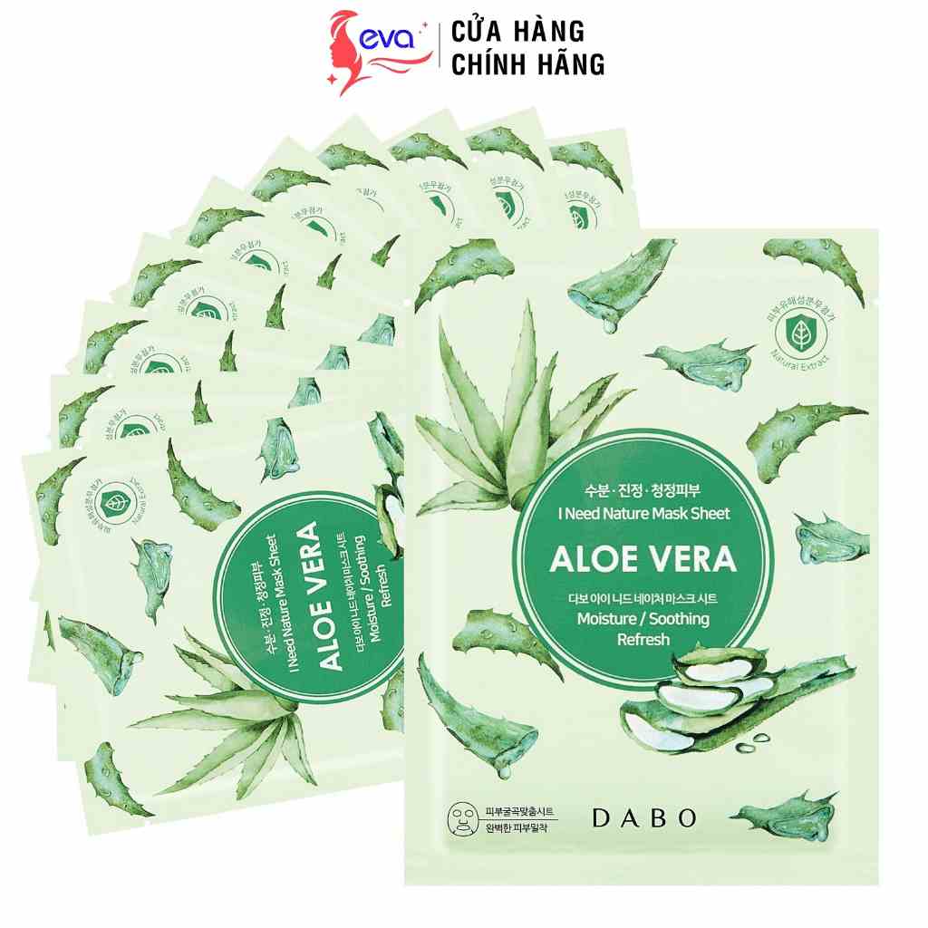 [Mã ICBFRI15 giảm 10% đơn 0đ] Mặt nạ Dabo Lô hội dưỡng ẩm trắng da Hàn Quốc I need Natural Aloe 23g