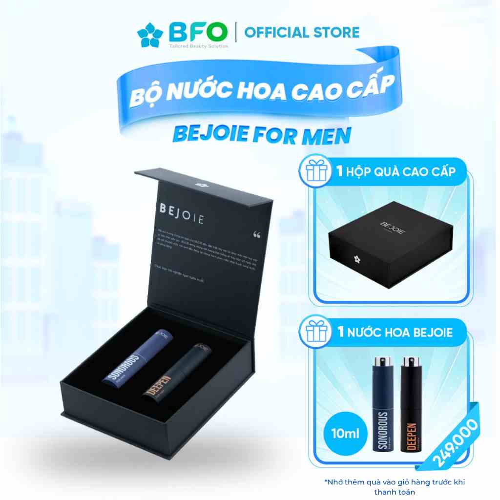 [TẶNG KÈM 1 CHAI NƯỚC HOA] Hộp nước hoa Bejoie for man hương thơm quyến rũ 2 chai 10ml BFO