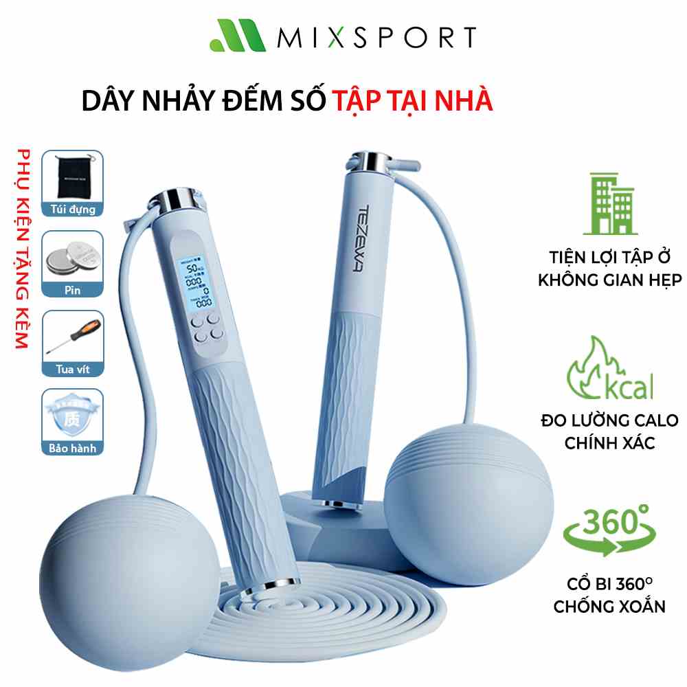 [Mã ICBFRI300 giảm 10% đơn 249K] Dây Nhảy Thể Dục Đếm Số MixSport Nâng Cấp Bộ Đếm Số Vòng Và Đo Calo Chính Xác DTN06