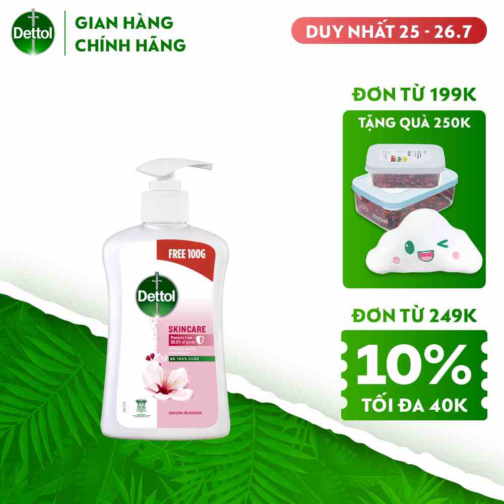 NƯỚC RỬA TAY DETTOL KHÁNG KHUẨN CHĂM SÓC DA – CHAI 500G SIÊU TIẾT KIỆM