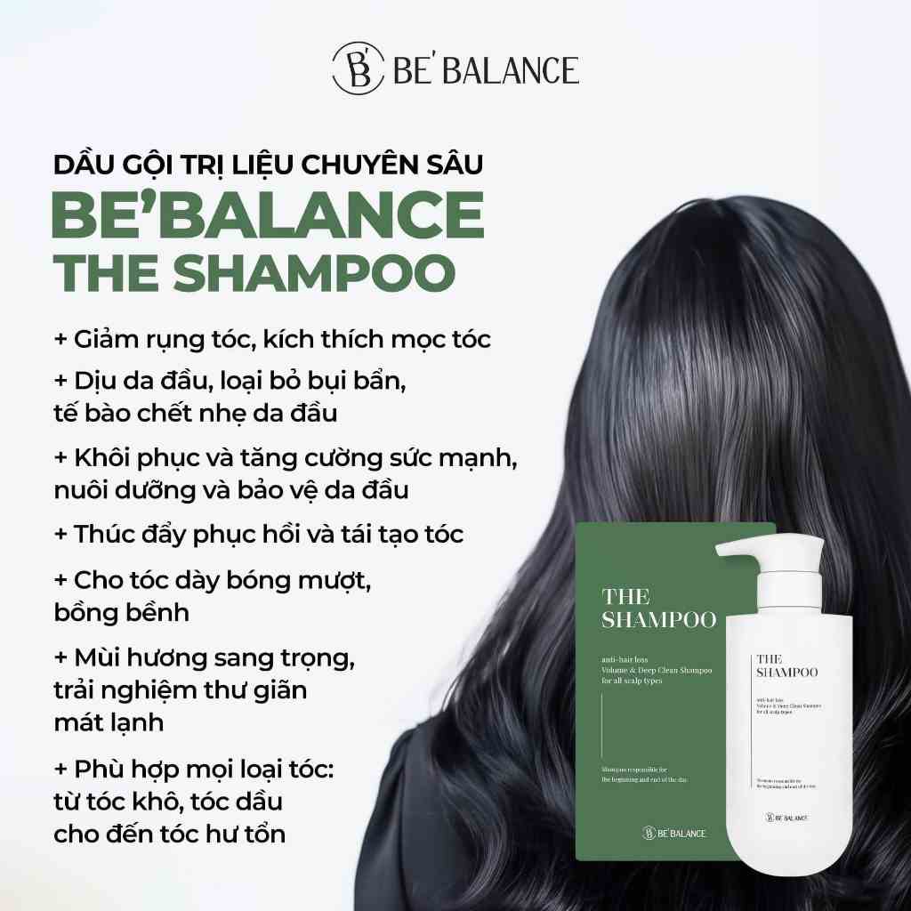 Dầu gội đầu The Shampoo 500ml Bebalance sạch gầu, ngăn ngừa rụng tóc cho tóc chắc khỏe và mềm mượt