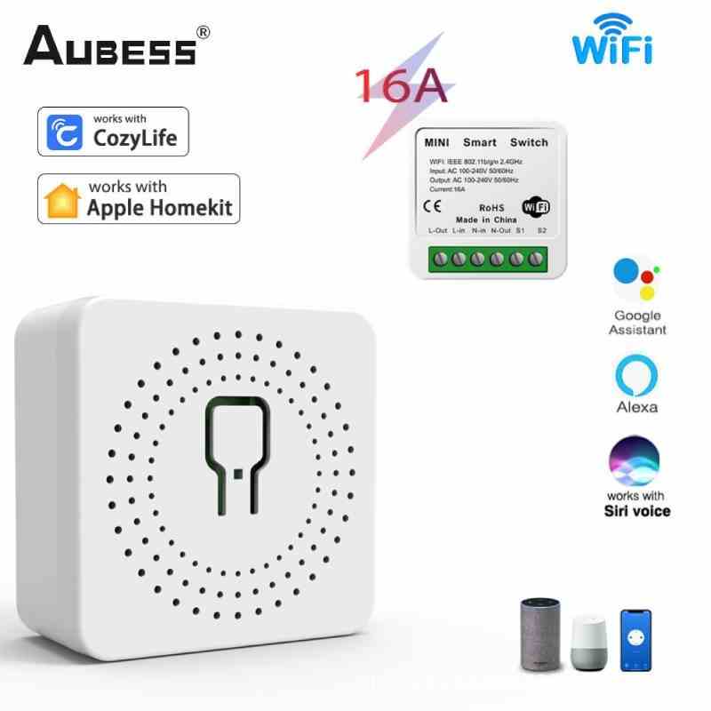 Bộ thiết bị điều khiển nhà thông minh WiFi băng cassette Alexa Homekit + cozylife / cozylife Aubess nhỏ gọn đơn kép 16A