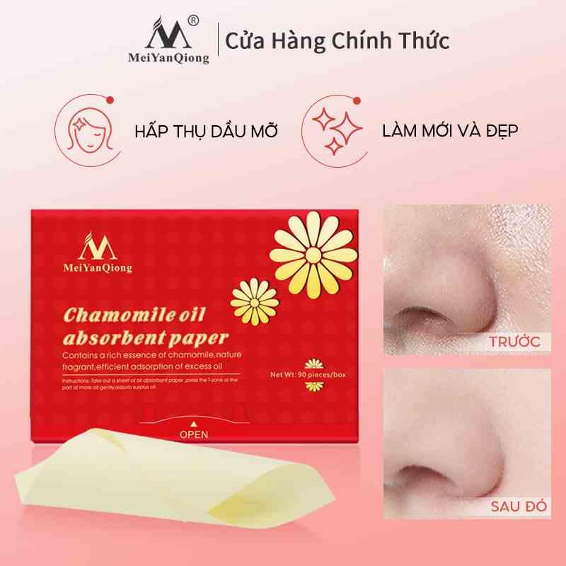 Set 90 Giấy Thấm Dầu MeiYanQiong Làm sạch da mặt soát dầu trên khuôn mặt co lại lỗ chân lông trên khuôn mặt Tinh Chất Hoa Cúc Tiện Dụng