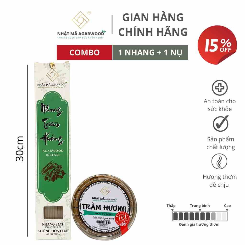 Combo nhang và nụ trầm tiết kiệm - Nhật Mã Agarwood