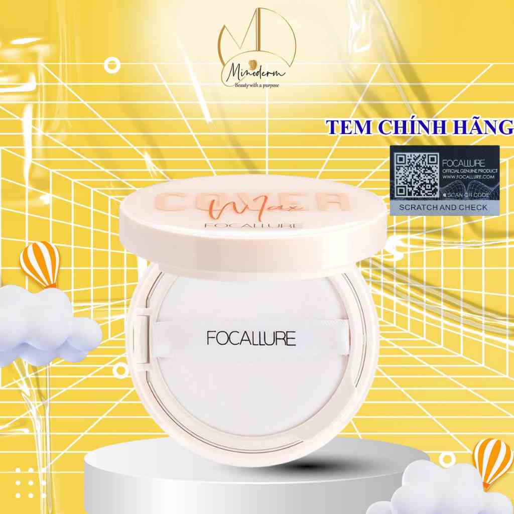 Phấn nước BB Cushion FOCALLURE lì tự nhiên chiết xuất thực vật nuôi dưỡng làn da 12g FA-162