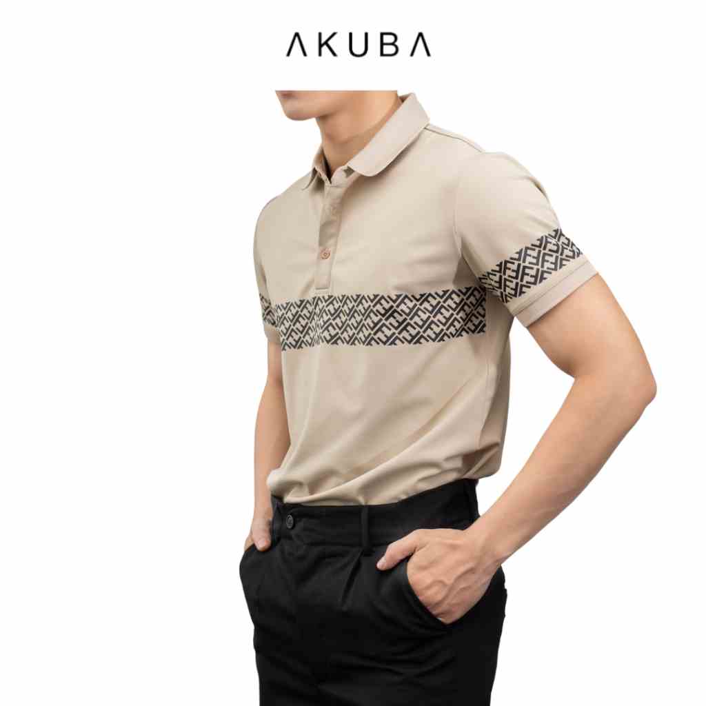 Áo polo nam vải cá sấu cotton AKUBA form slimfit, chất liệu thoáng mát, mềm mại, thấm hút mồ hôi tốt | 01J0606