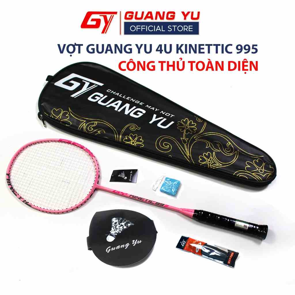 Vợt CẦu Lông Chính Hãng GUANGYU 4U KINETIC 995 Full Carbon Siêu Nhẹ 84G, Công Thủ Toàn Diện Lưới Căng Sẵn 10KG - KN03