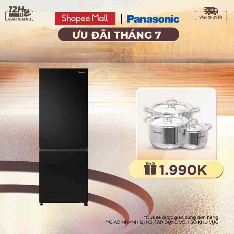 [TRẢ GÓP 0%] Tủ lạnh Panasonic Diệt Khuẩn 300L NR-BV331BPKV Cấp Đông Mềm - Ngăn Đá Dưới