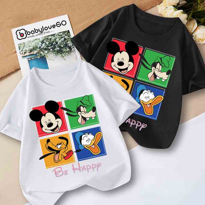 BST Áo Disney Áo bé trai BabyloveGO áo phông cho bé chất cotton mềm mịn thoáng mát in hình vui nhộn