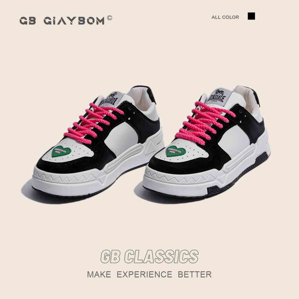 Giày Sneaker Nữ Đế Cao Da Mềm Nhẹ Êm Thời Trang Thích Hợp Đi Làm, Chơi giayBOM GB Classics B2534