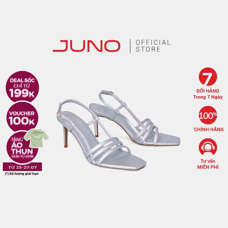 Giày Sandal Nữ 9cm Thời Trang JUNO 3 Dây Mảnh Quai Ngang SD09111