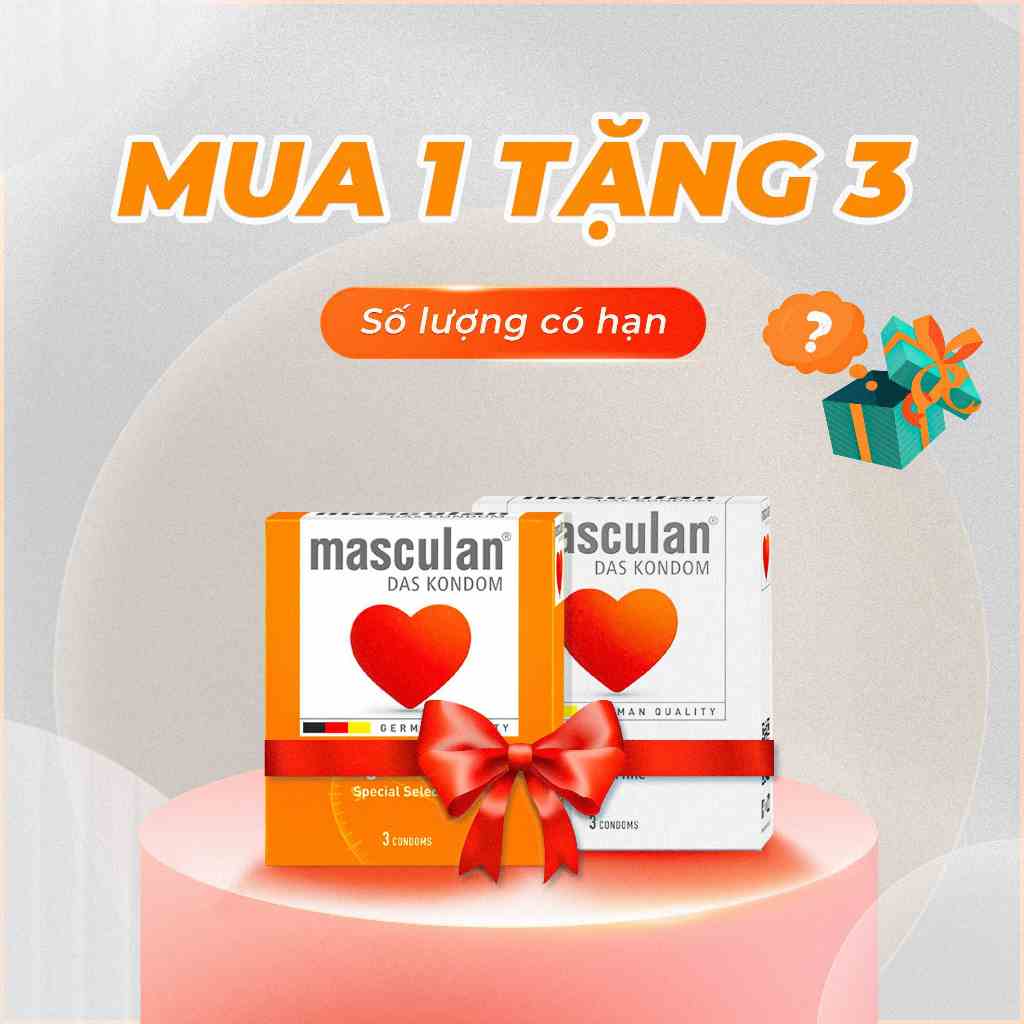 [Mã BMLTB35 giảm đến 35K đơn 99K] Bao cao su Masculan Pur + Masculan Long 3 bao - Tặng kèm 3 bao Masculan ngẫu nhiên