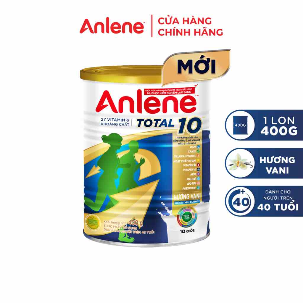 [SẢN PHẨM MỚI] Sữa bột bổ sung dinh dưỡng Anlene Total 10 lon 400g