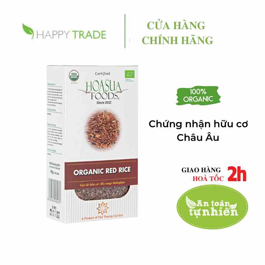 Gạo lứt đỏ hữu cơ Hoa Sữa HOASUA FOODS 1kg