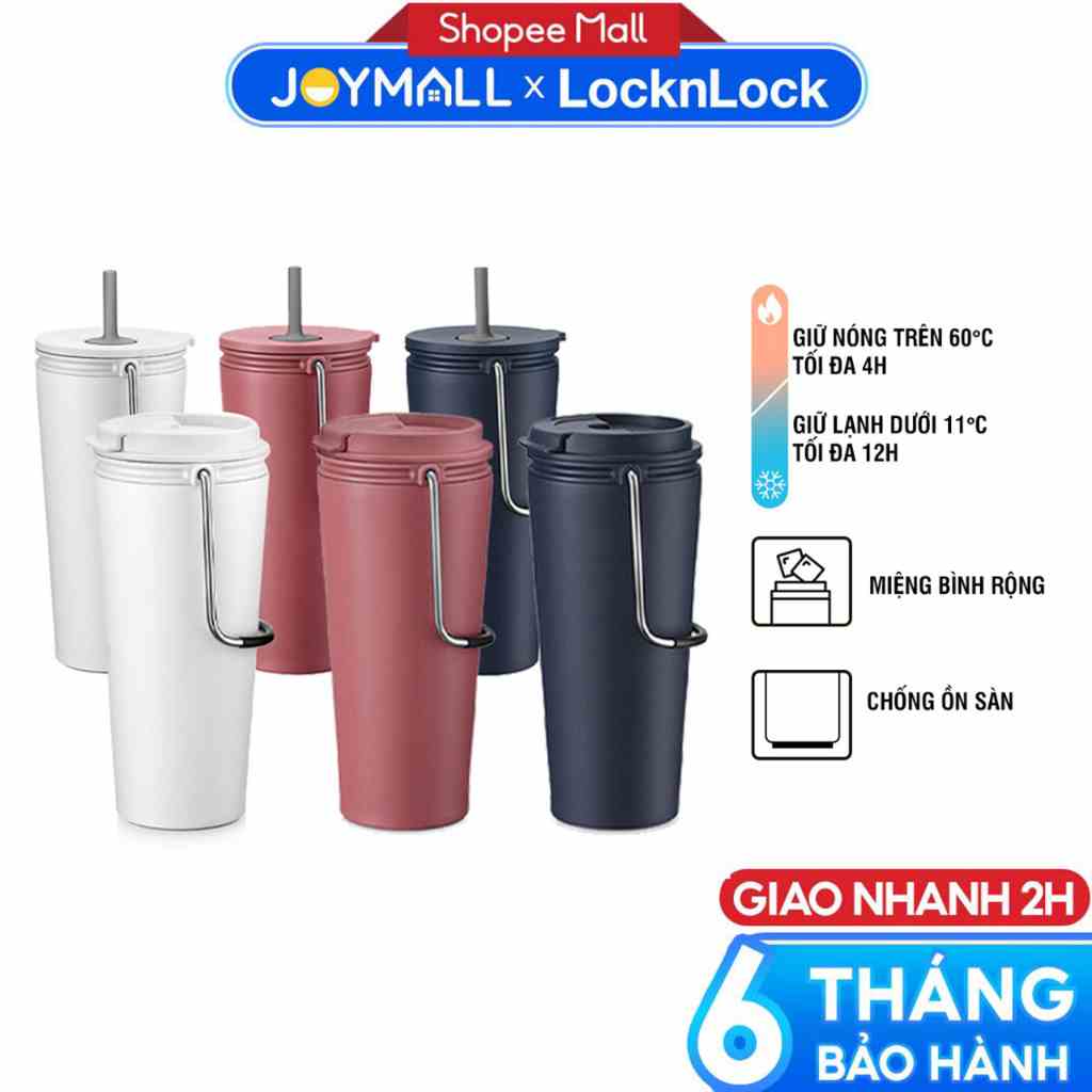 Ly giữ nhiệt LocknLock Bucket Tumbler LHC4268 LHC4269 540ml- Hàng chính hãng thép không gỉ quai xách tiện lợi- JoyMall