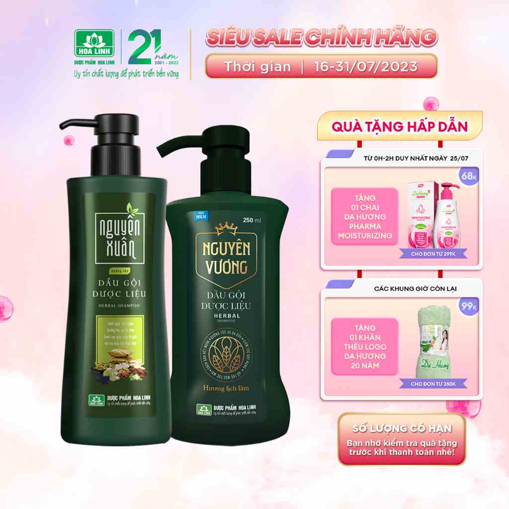 Bộ đôi dưỡng tóc phục hồi chuyên sâu (Nguyên Vương 250ml dành cho Nam & Nguyên Xuân xanh 250ml dành cho Nữ)