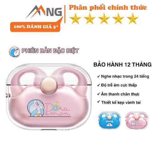 Tai nghe bluetooth không dây kẹp vành tai TWS Rockspace Sound Earcuffs Doraemon nghe nhạc lên đến 24h hàng chính hãng BH