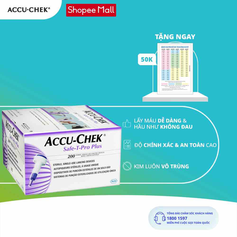 Thiết Bị Lấy Máu Đã Có Kim ACCU-CHEK® Safe-T-Pro Plus