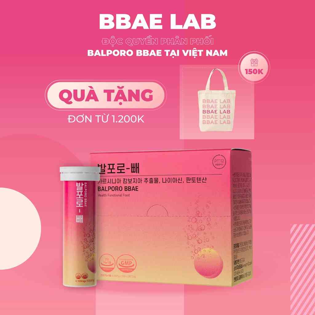 Hộp sủi giảm cân chuyển hóa mỡ thừa Balporo BBae chính hãng Hàn Quốc 10 viên/lọ, độc quyền VN bởi BBae Lab