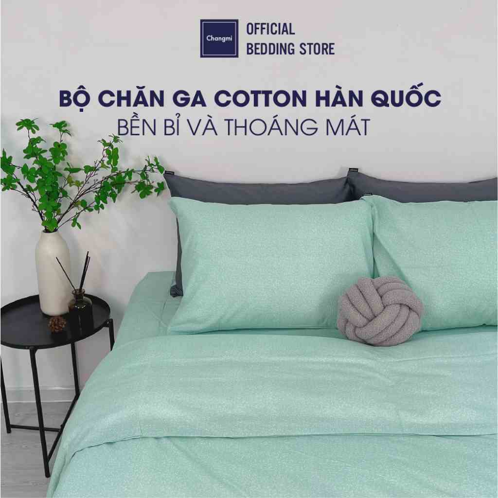 [CM1019] Bộ chăn ga 100% Cotton Sateen Cao Cấp Hàn Quốc thoáng mát, siêu bền - 5 món