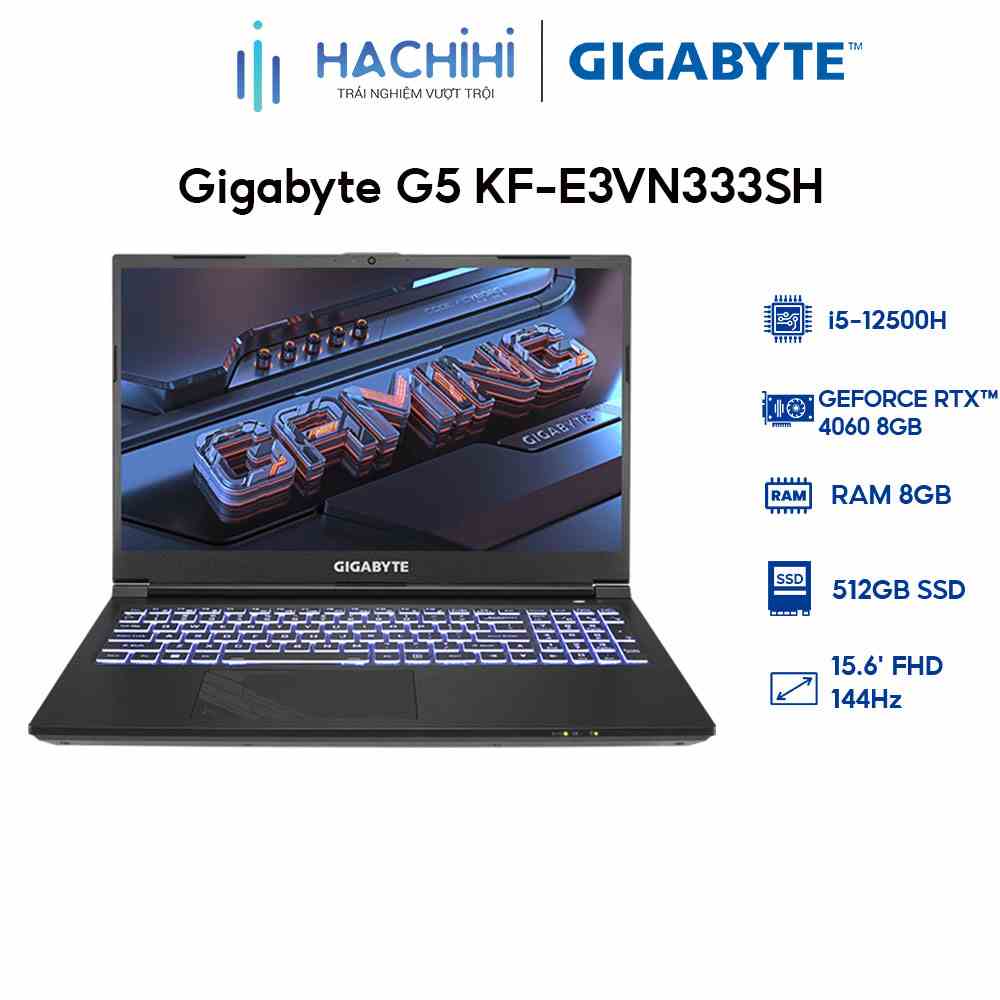 Laptop Gigabyte G5 KF-E3VN333SH (i5-12500H | 8GB | 512GB | RTX™ 4060 8GB | 15.6)