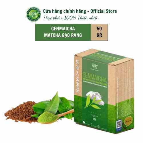 Hộp 50gr Bột Matcha Gạo Rang Genmaicha ONELIFE nguyên chất, giảm cân, không đường