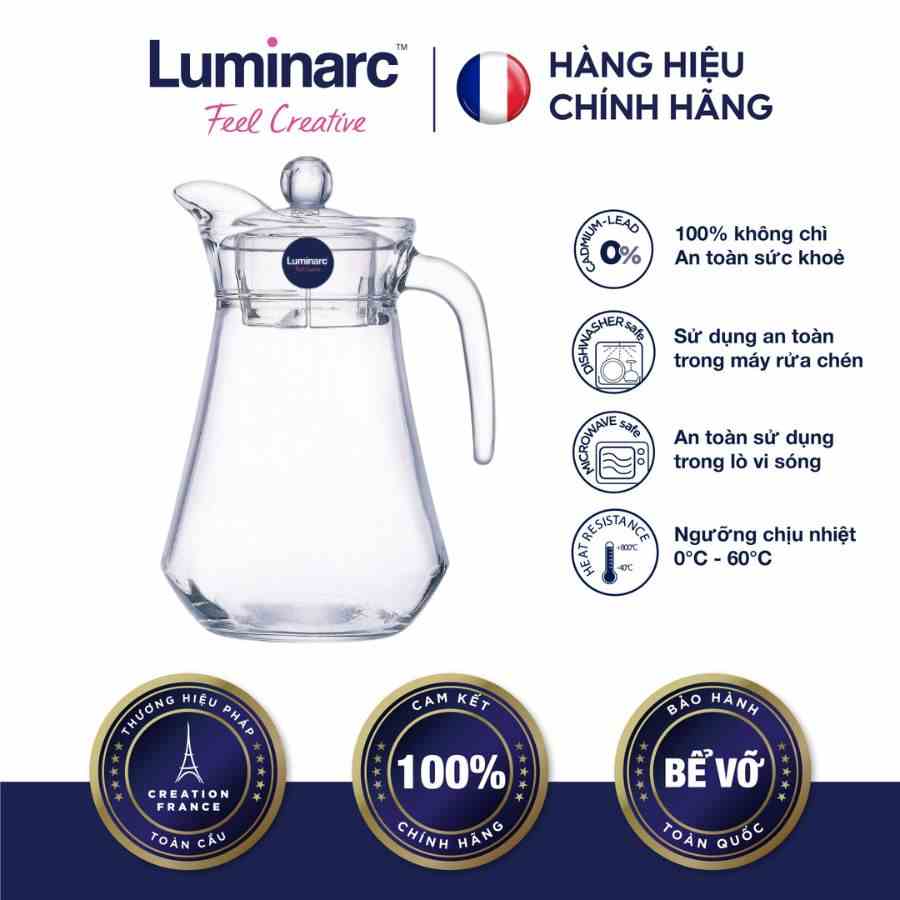 [Mã BMLTA35 giảm đến 35K đơn 99K] Bình Nước Thuỷ Tinh Luminarc Arc 1L- LUBIG2635