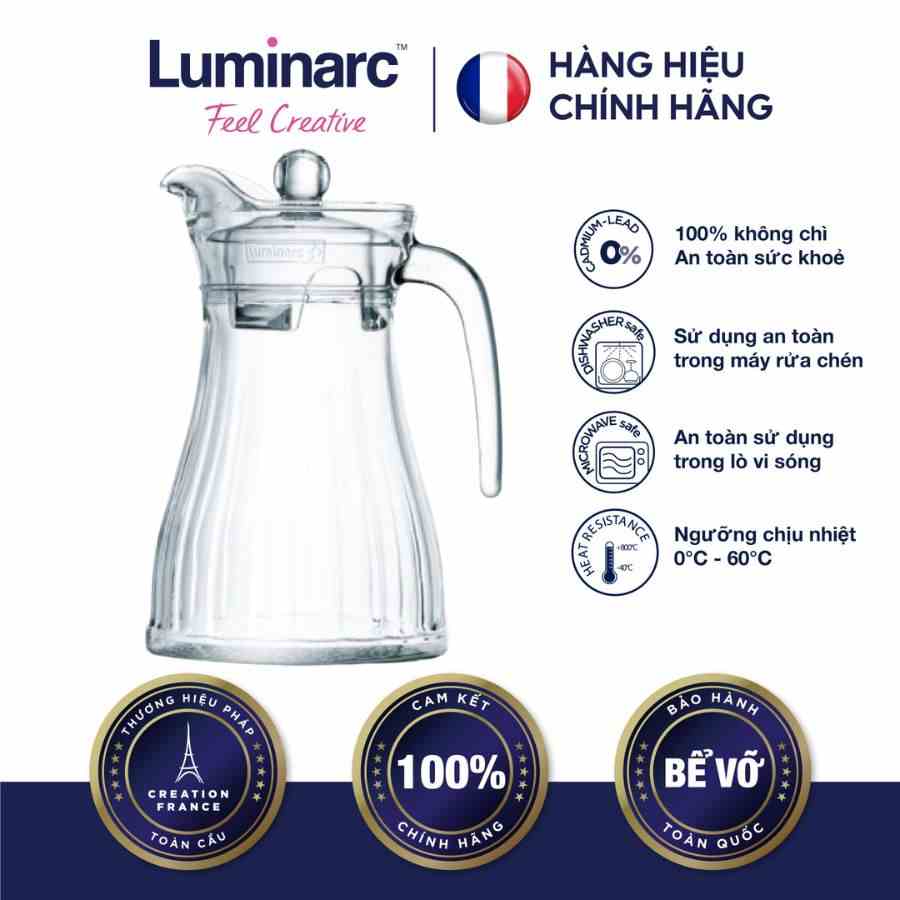 [Mã BMLTB35 giảm đến 35K đơn 99K] Bình Nước Thuỷ Tinh Luminarc Bucolique 1.3L- LUBIN1806