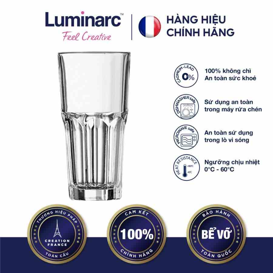 [Mã BMLTA35 giảm đến 35K đơn 99K] Bộ 6 Ly Sinh Tố Thuỷ Tinh Cường Lực Luminarc Granity 360ml- LUGRG3655 - hộp Arcoroc