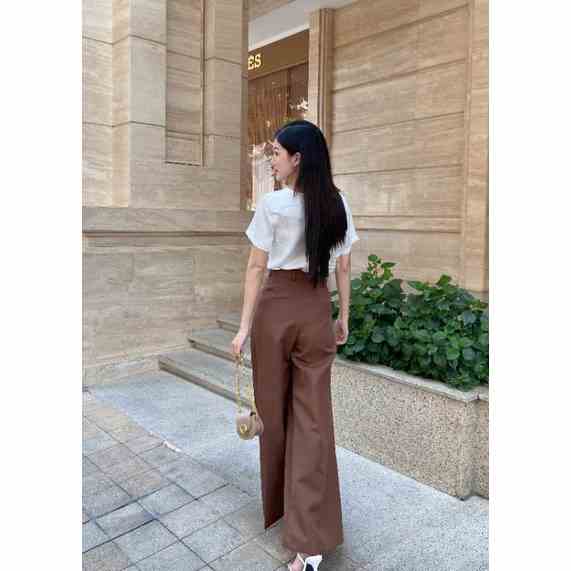 [Mã BMLTB35 giảm đến 35K đơn 99K] femei - SARA PANT quần tây ống rộng ( Nâu )