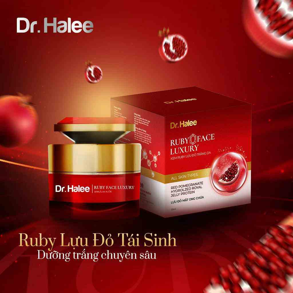 [Mã ICBFRI300 giảm 10% đơn 249K] Kem Dưỡng Trắng Da Chuyên Sâu Ruby Lựu Đỏ Dr.Halee 30ml