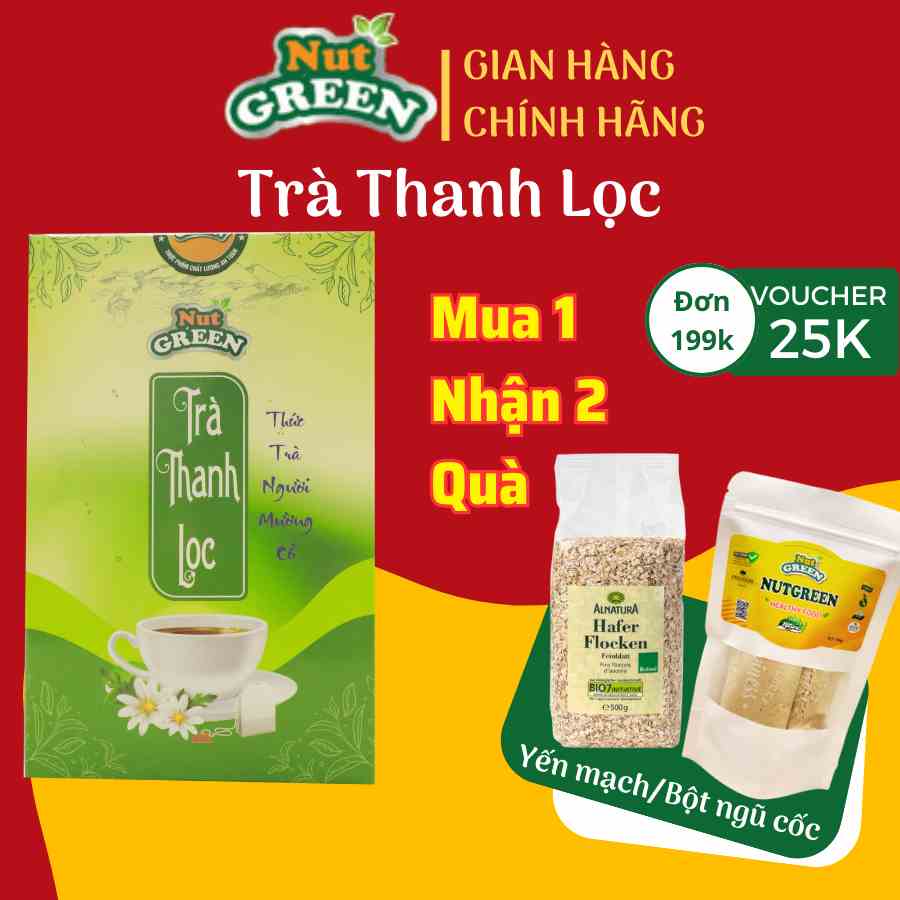 Trà Thanh Lọc Cơ Thể Giảm Cân Nutgreen thảo mộc thiên nhiên Rau má, Đậu,Kim ngân,Gạo lứt.Thức trà người Mường cổ 30 túi