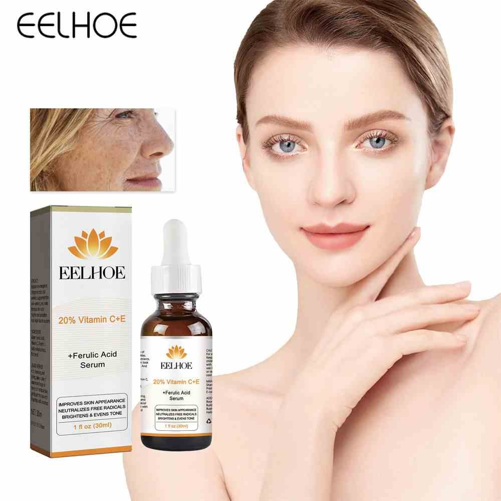 EELHOE Vitamin CE Face Essence Khử muối Đường nhăn, Loại bỏ vết rỗ, Làm sáng màu da, Tinh chất dưỡng ẩm và làm săn chắc da -ampere