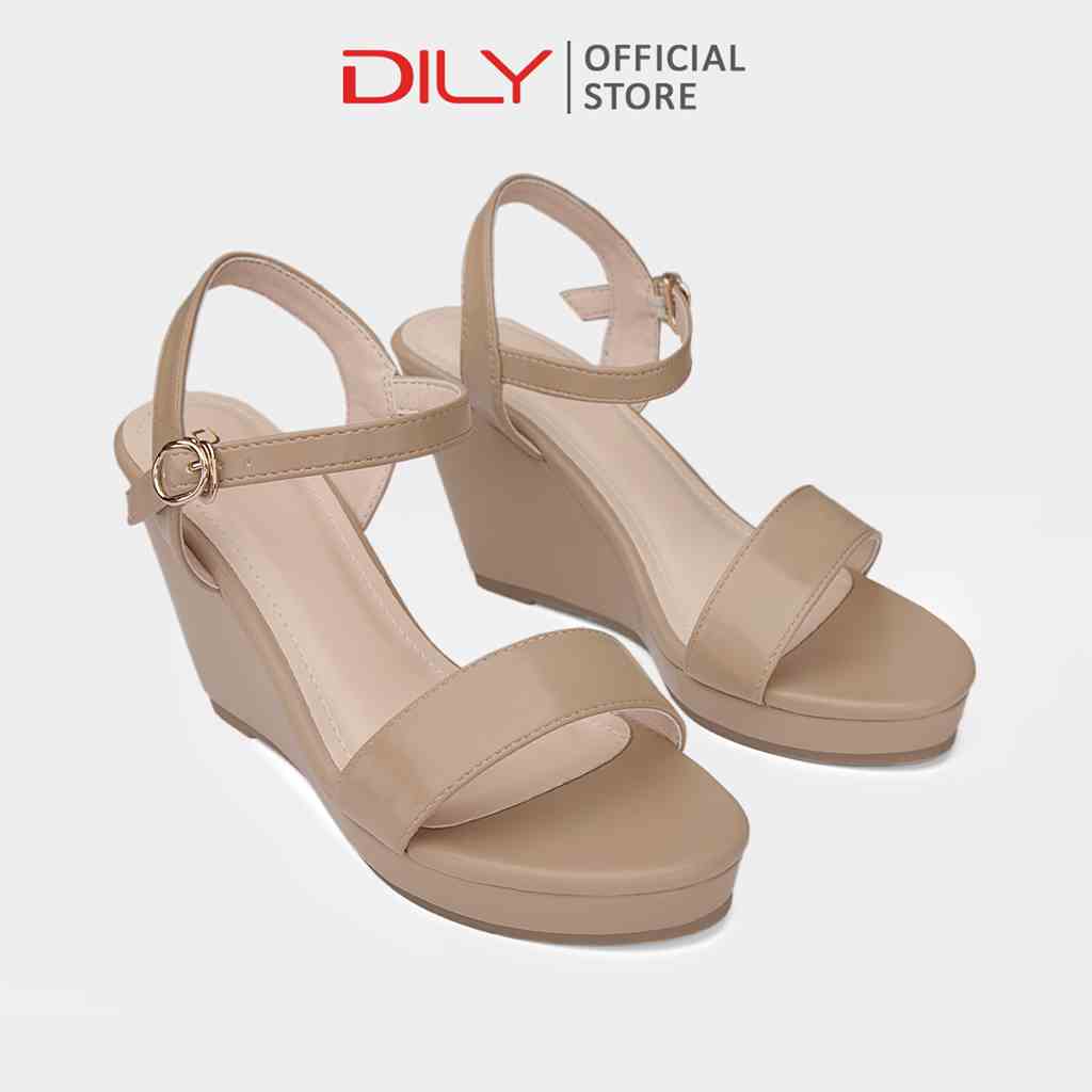 Giày sandal đế xuồng DILY quai ngang bản to, sandal đế xuồng 8cm thời trang êm chân_AA0425