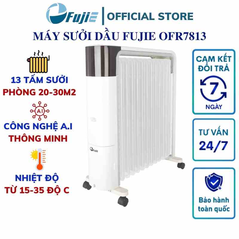 Máy sưởi dầu FujiE OFR7813 máy sưởi ấm 13 tấm sưởi công nghệ A.I thông minh - Bảo hành toàn quốc