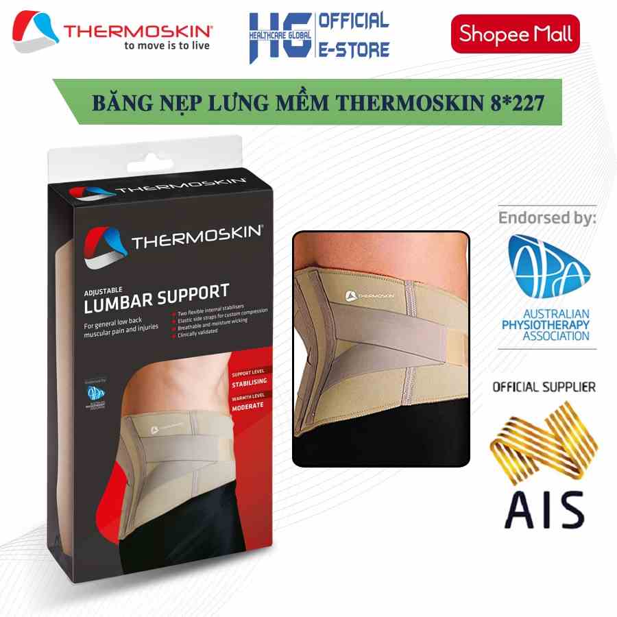 Băng nẹp lưng mềm THERMOSKIN | Giúp cố định và giữ vị trí của lưng, tăng đàn hồi , điều trị chấn thương lưng và đĩa đệm