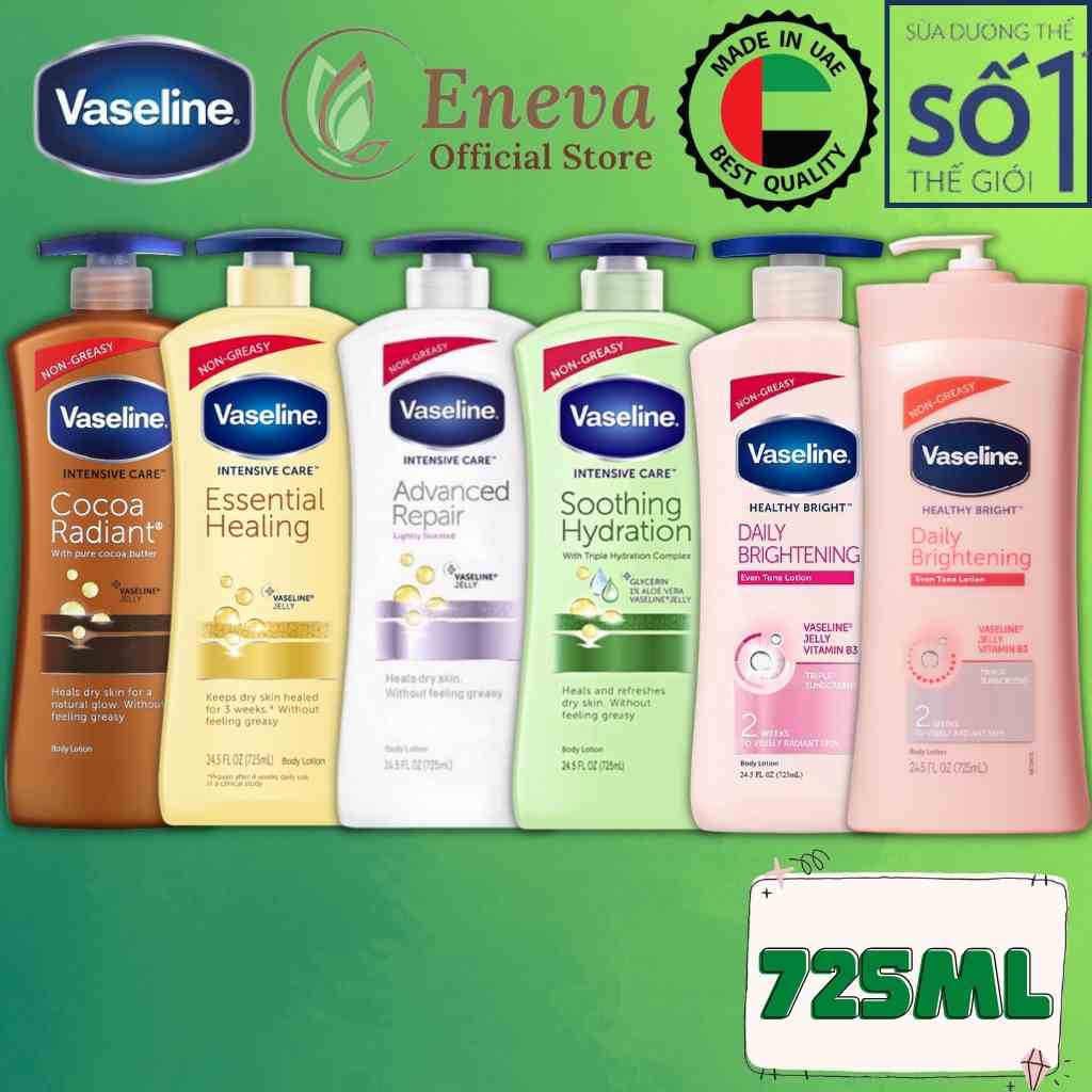 Dưỡng Thể Vaseline Dưỡng Trắng Da Chính Hãng , Vaseline Dưỡng Thể Trắng Da Mỹ 725ml Healthy Bright Chính Hãng