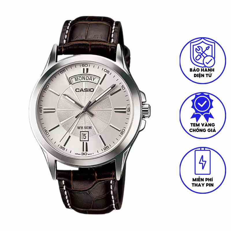 Đồng Hồ Casio Nam Dây Da MTP-1381L-7AV Chính Hãng