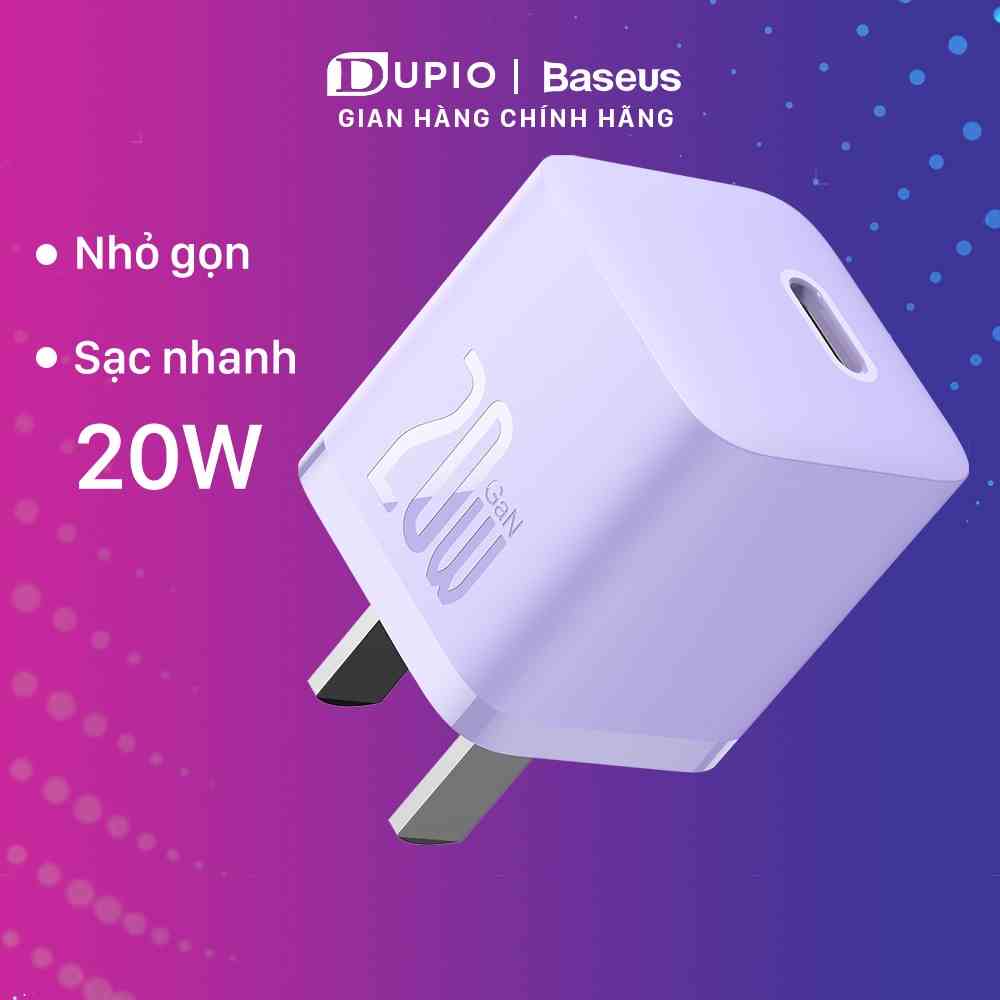 Bộ cóc củ DUPIO Baseus CS04 GaN5 cốc sạc nhanh nhỏ gọn type-c pd 20w 18w hiệu suất cao nhiều cấp bảo vệ