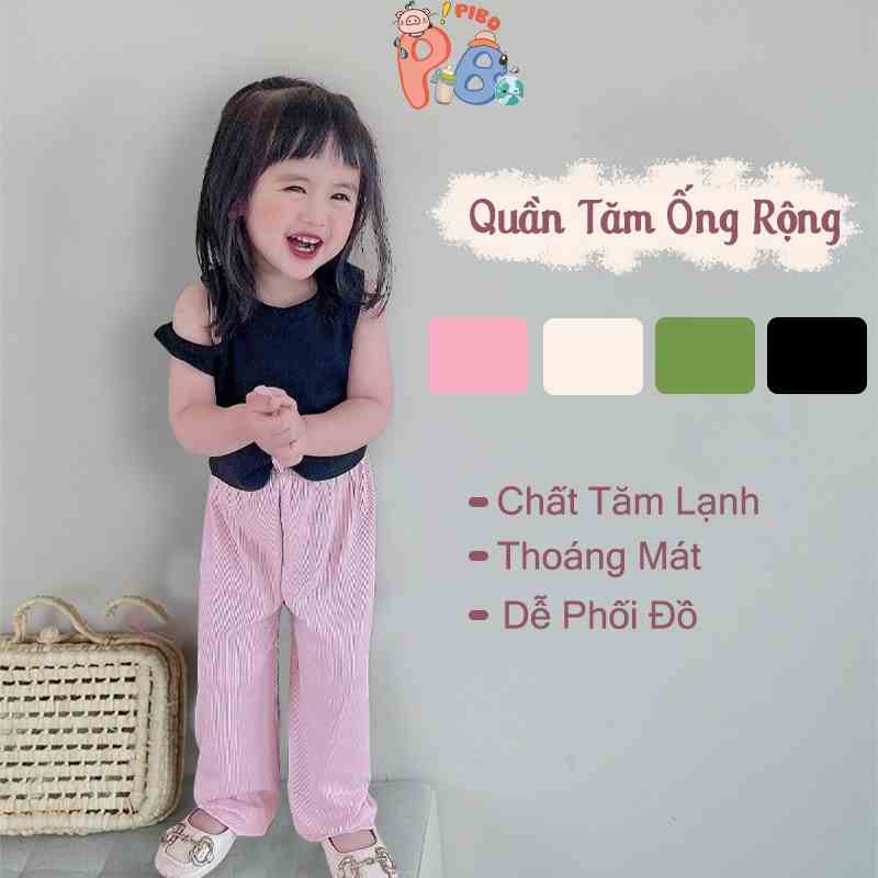 Quần Ống Suông Bèo Bé Gái Màu Đơn Sắc, Quần Dài Cho Bé Gái BabyBoo - PiBo Store