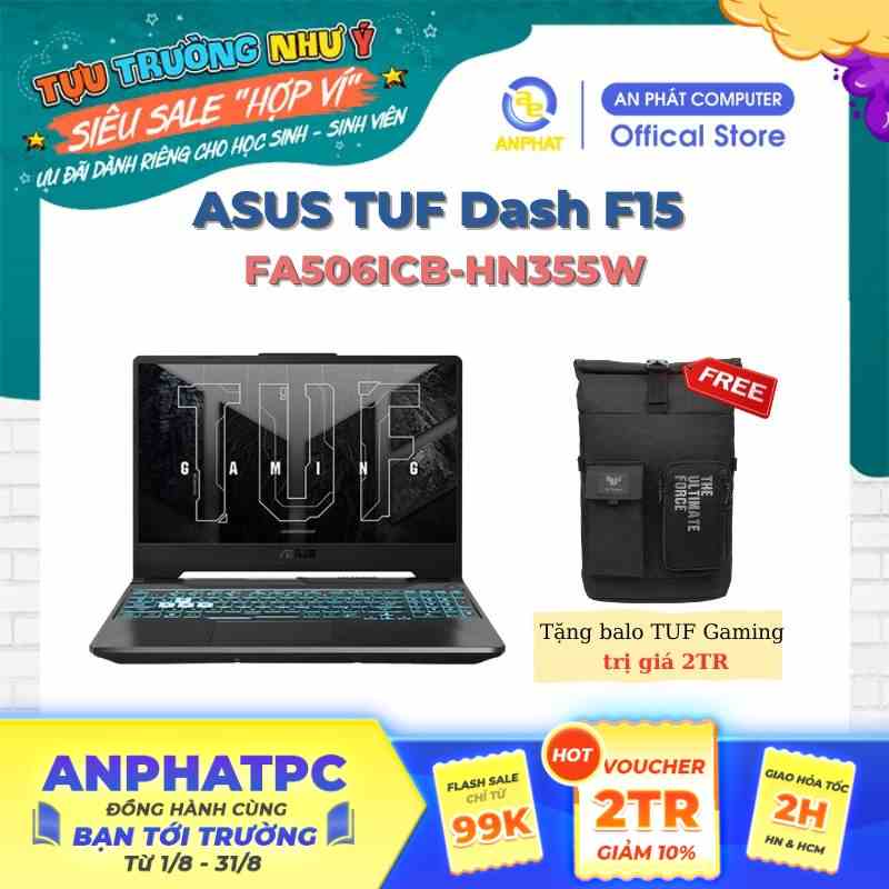 [Mã ELCL12 giảm 12% đơn 10TR] Laptop ASUS TUF Gaming A15 FA506ICB-HN355W (Ryzen 5-4600H | RTX 3050 4GB )