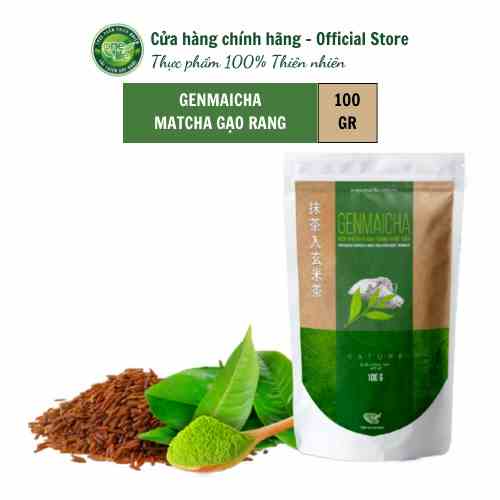 Túi 100gr Bột Matcha Gạo Rang Genmaicha ONELIFE hòa tan uống liền nguyên chất, giảm cân, không đường