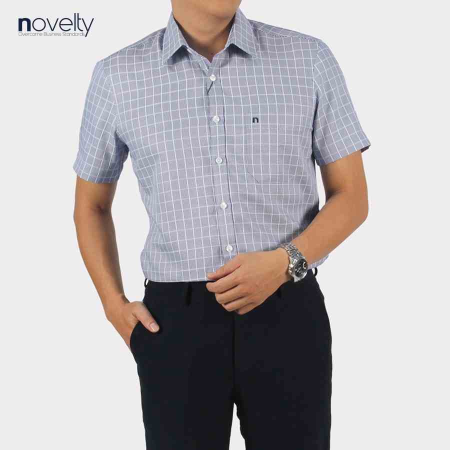 Áo sơ mi nam ngắn tay Novelty Regular fit caro lớn NSMMCLMTCR220603N