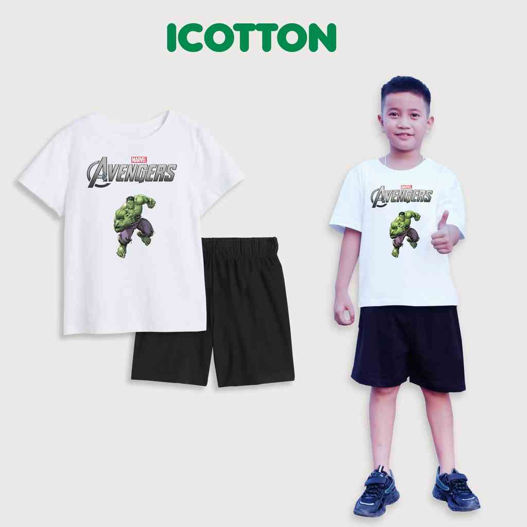 [Mã BMLTB35 giảm đến 35K đơn 99K] Bộ cộc tay bé trai siêu anh hùng AVG chất cotton 4 chiều