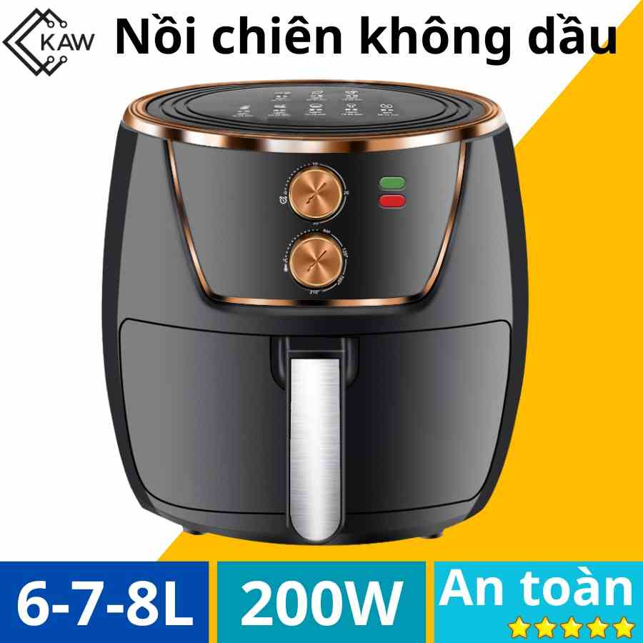 Nồi chiên không dầu kaw 8L công suất 1500W, tiết kiệm điện,chín đều dễ dàng sử dụng bảo hành 1 năm