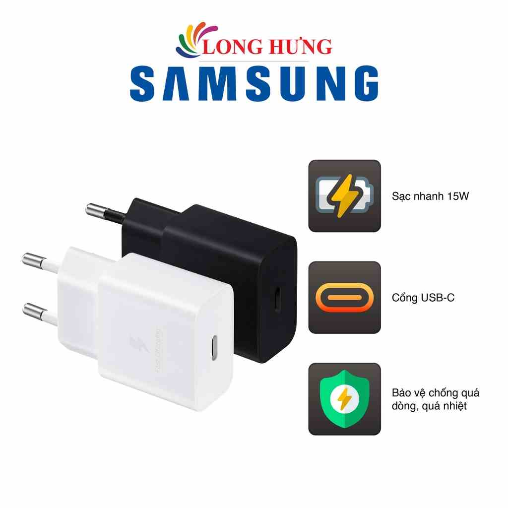 Cốc sạc Samsung Power Adapter 1Type-C 15W PD EP-T1510N - Hàng chính hãng