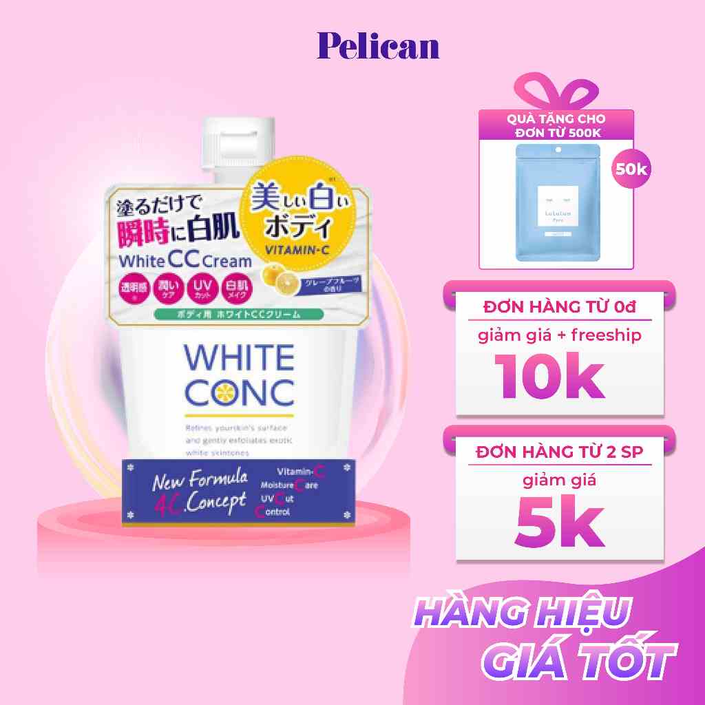 [Mã BMLTB35 giảm đến 35K đơn 99K] Sữa dưỡng thể trắng da White Conc Body CC Cream With Vitamin C 200g